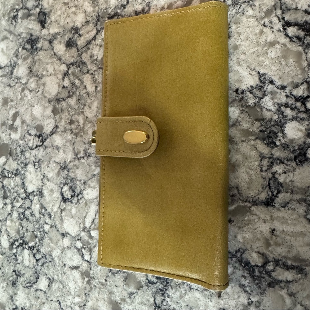 Vintage Amity Cowhide Split Wallet and Kiss Lock Coin Purse